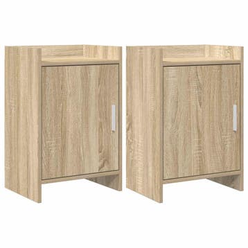 vidaXL Nachttafels 2 st Sonoma Eiken 40 x 30 x 60 cm Bewerkt, Huis en Inrichting, Slaapkamer | Nachtkastjes, Verzenden, Nieuw