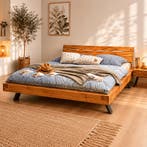Van Schaik Liva Massief Wild Eiken Balkenbed - 140 x 200