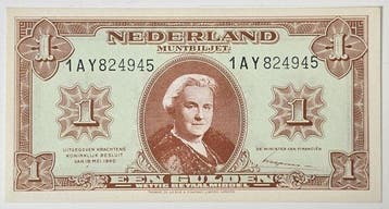 Nederland. - 2 x 1 Gulden 1945 - consecutive - Pick 70 /