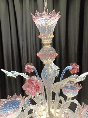 Lustre - Pinky - Verre de Murano - 5 lumières