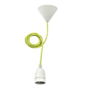 Pendel met E27 fitting - Met nylon kabel - Groen, Verzenden
