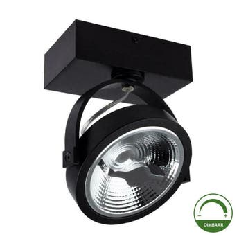 Opbouw spot dimbaar Enkel AR111 Zwart Incl. LED lamp Dim to, Verzenden, Nieuw