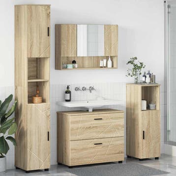 vidaXL Badkamermeubel Set 4 st Sonoma Eik 35 x 30 x 192 cm, Verzenden