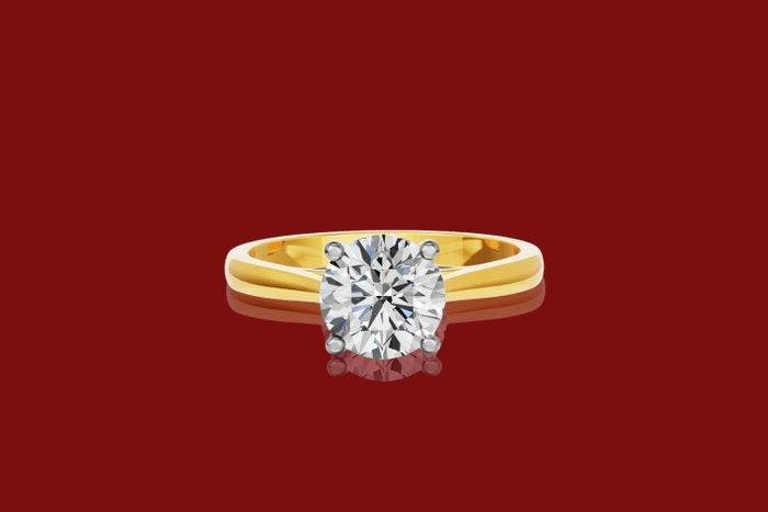 Ring - 14 karaat Geel goud - 2.52ct. tw. Diamant (Lab-grown), Bijoux, Sacs & Beauté, Bagues