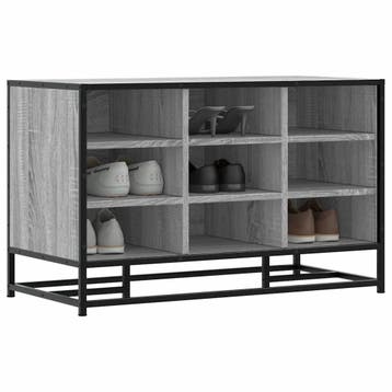 vidaXL Schoenenbank 84x40x53,5 cm bewerkt hout en metaal, Verzenden