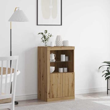 vidaXL LED Dressoir 60,5 x 37 x 100 cm Bewerkt hout Artisan, Verzenden, Nieuw