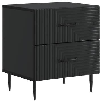 vidaXL Nachtkastje met lade Zwart 43 x 34,5 x 47,5 cm, Verzenden, Nieuw