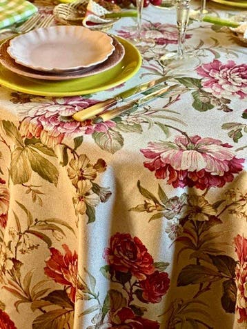 Nappe exclusive imprimée bouquet de roses pour grandes, Antiek en Kunst, Antiek | Meubels | Tafels