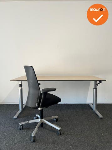 Refurbished Werkplek - Gispen TM bureau 180x80 + HAG Futu bu, Ophalen of Verzenden, Bureau