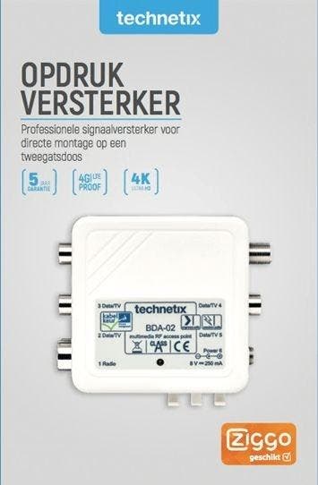 Technetix Antenne opsteekversterker BDA-02-S, Audio, Tv en Foto, Versterkers en Ontvangers, Ophalen of Verzenden