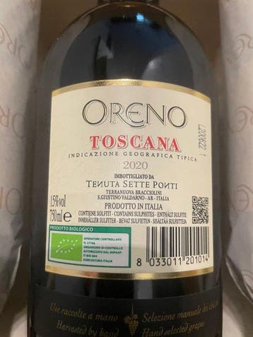 2020 Tenuta Sette Ponti, Oreno - Toscane IGT - 6 Flessen, Nieuw