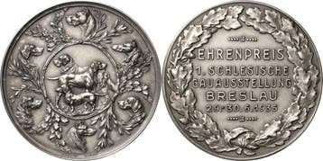 Verzilverte brons medaille 1935 Schlesien-medaille, Verzenden