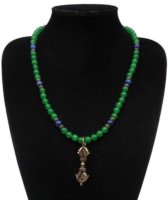 Lapis lazuli - Smaragd-Dorje (Vajra) Boeddhistisch:, Antiquités & Art, Antiquités | Livres & Manuscrits