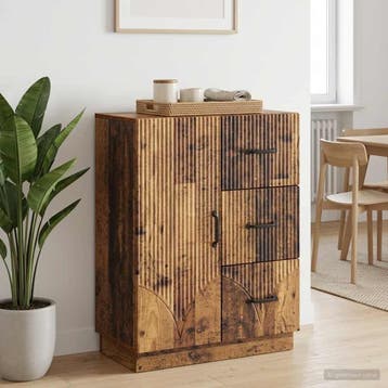 vidaXL Dressoir met lade Oud hout 66 x 34,5 x 87 cm Bewerkt, Verzenden
