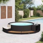 vidaXL Spa-ombouw poly rattan en acaciahout zwart, Tuin en Terras, Zwembaden, Verzenden, Nieuw