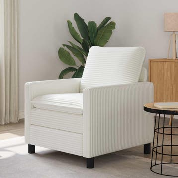 vidaXL bank / zetel Crèmekleurig 76 x 81 x 87,5 cm Polyester, Huis en Inrichting, Verzenden, Nieuw