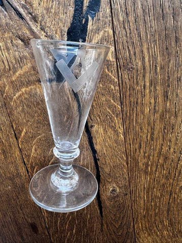 1800c Old Ceremony Used Georgian Masonic Engraved Glass, Collections