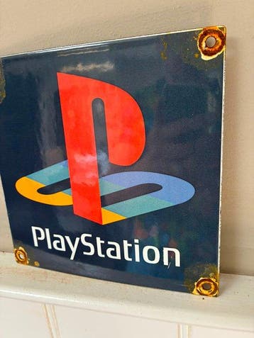 PlayStation emaille reclamebord – PS1 logo – vintage gaming