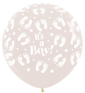 Ballonnen Its a Boy Footprint Clear 91cm 2st, Verzenden, Nieuw