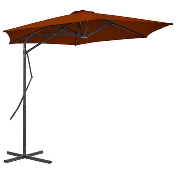 vidaXL Parasol met stalen paal 300x230 cm terracottakleurig, Verzenden, Nieuw