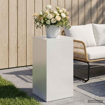 vidaXL Plantenstand Wit 30 x 30 x 60 cm Staal, Tuin en Terras, Verzenden, Nieuw