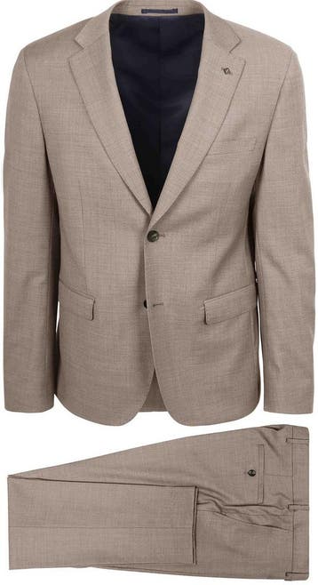Suitable Toulon Kostuum Wol Sand maat Maat 52/54 (L) Heren, Vêtements | Hommes, Costumes & Vestes, Verzenden