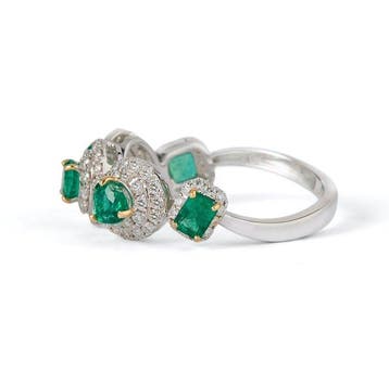 Zonder minimumprijs - Statement ring - 14 karaat Witgoud -, Handtassen en Accessoires