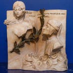 Scuola italiana (inizio XX) - sculptuur, Dante e Beatrice -
