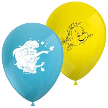 De Kleine Zeemeermin Ballonnen Latex 8st, Verzenden
