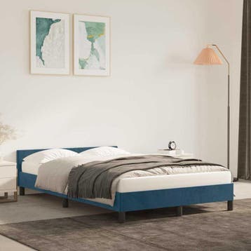 vidaXL Bedframe zonder matras 120x200 cm fluweel donkerblauw, Verzenden