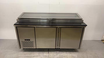 RVS Saladette Koelwerkbank 2 deuren 180 cm 230V Horeca, Ophalen of Verzenden