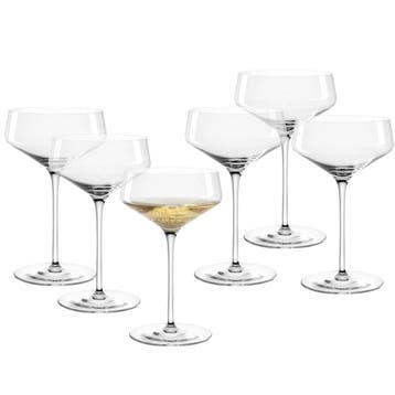 Leonardo PUCCINI Champagnecoupe set/6 — nieuw, Antiek en Kunst, Antiek | Glaswerk en Kristal, Verzenden