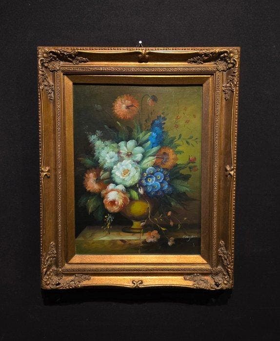 Franse school (XX) - Vaso di fiori, Antiquités & Art, Art | Peinture | Classique