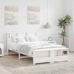 vidaXL Bedframe met hoofdeinde Wit 140 x 190 cm Bewerkt hout, Verzenden
