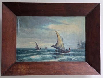 Frederik Kasenda (1891-1942) - Zeilschip op zee, Indonesië, Antiek en Kunst