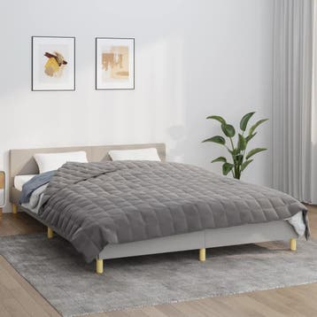 vidaXL Verzwaringsdeken 220x240 cm 15 kg stof grijs, Verzenden, Nieuw