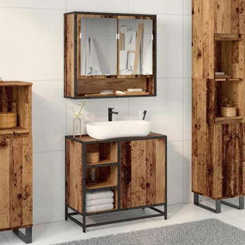 vidaXL Badkamermeubel Set 2 st Oud Hout 65 x 33 x 60 cm, Verzenden
