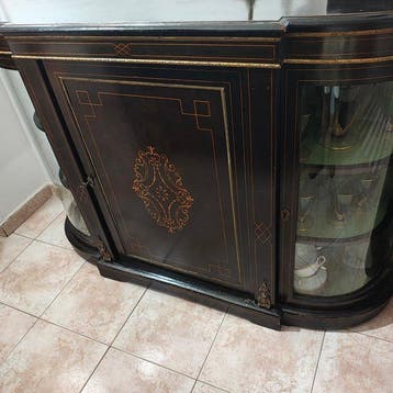 Credenza - Hout, Glas, Verguld brons