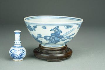 Bowl - Porselein - Scholar on Horse - China - Jiajing