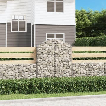 vidaXL Schanskorf gewelfd 100x30x120/140 cm gegalvaniseerd, Tuin en Terras, Verzenden, Nieuw