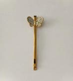 Beeld, Swarovski Butterfly Hair Clip - 2 cm - Metaal,