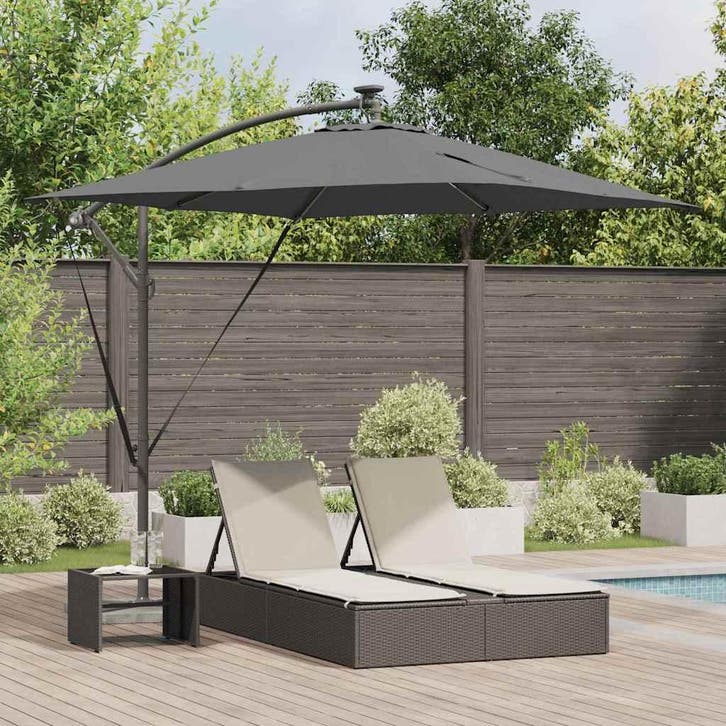 vidaXL Parasol Antraciet 249 x 249 x 250 cm Polyester en, Tuin en Terras, Parasols, Nieuw, Verzenden