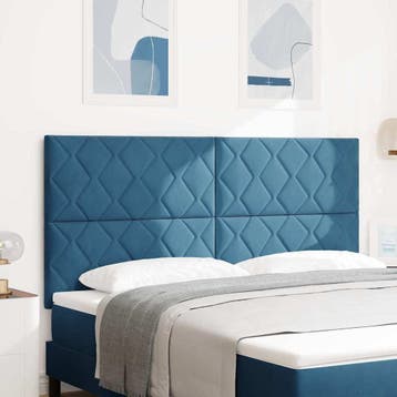 vidaXL Hoofdbord Donkerblauw 180 cm Fluweel, Verzenden, Nieuw