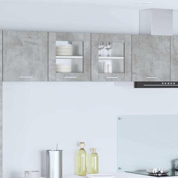 vidaXL Hangkast 2 pcs Beton Grijs Bewerkt hout, Verzenden, Nieuw