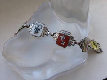 Zilver, emaille - Armband - Art Deco
