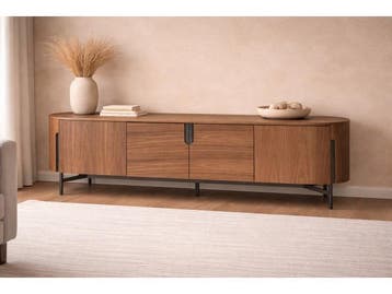 Veiling - Tv dressoir Walnoot - 220cm - Notenhout bruin - br