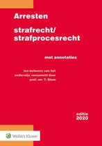 Arresten strafrecht/strafprocesrecht 2020 9789013153491, Verzenden, Gelezen, T.Blom