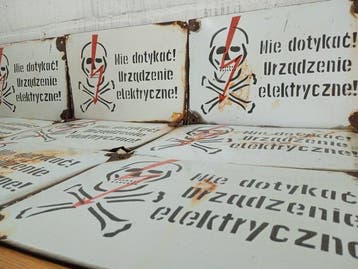 Emaille bord (9) - Vintage schedel- en