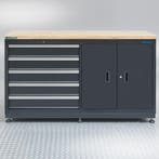 Datona Werkbank met laden 160 cm - Datona - Mat zwart, Doe-het-zelf en Bouw, Ophalen of Verzenden, Nieuw