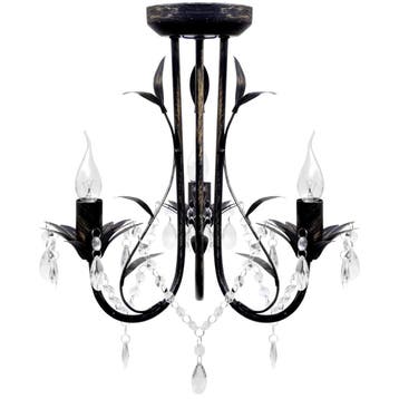 vidaXL Kroonluchter art nouveau metaal kristallen kralen 3, Verzenden, Nieuw